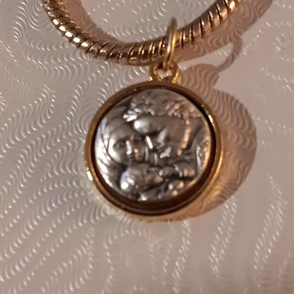 Elegant Gold and Silver Blessed Medallion Bracelet